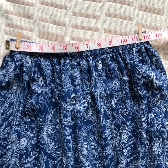 Cathy Daniels Blue & White Pleated Maxi Skirt S - Picture 7 of 8